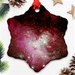 Nebula Red Ornament (Snowflake) Front