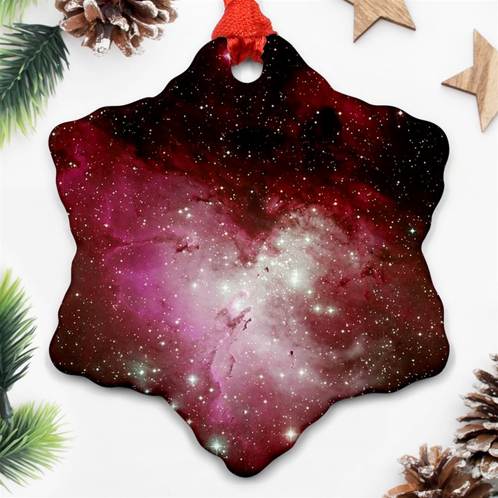 Nebula Red Ornament (Snowflake)