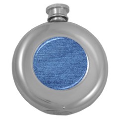 Blue Denim Round Hip Flask (5 Oz) by snowwhitegirl