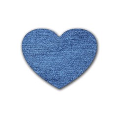 Blue Denim Rubber Coaster (heart)  by snowwhitegirl