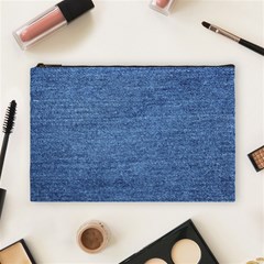 Blue Denim Cosmetic Bag (large) by snowwhitegirl