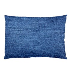 Blue Denim Pillow Case (two Sides) by snowwhitegirl