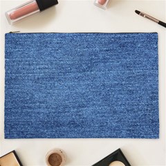 Blue Denim Cosmetic Bag (xxl) by snowwhitegirl