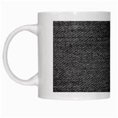 Black Denim White Mugs by snowwhitegirl