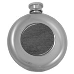 Black Denim Round Hip Flask (5 oz) Front