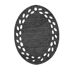 Black Denim Ornament (oval Filigree) by snowwhitegirl