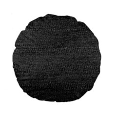 Black Denim Standard 15  Premium Flano Round Cushions by snowwhitegirl