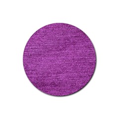 Purple Denim Rubber Coaster (round)  by snowwhitegirl