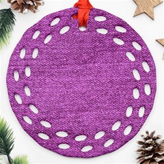 Purple Denim Round Filigree Ornament (two Sides) by snowwhitegirl