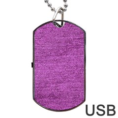 Purple Denim Dog Tag Usb Flash (one Side) by snowwhitegirl