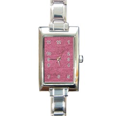 Pink  Denim Rectangle Italian Charm Watch by snowwhitegirl