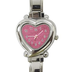 Pink  Denim Heart Italian Charm Watch by snowwhitegirl