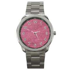 Pink  Denim Sport Metal Watch by snowwhitegirl