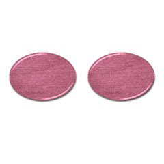 Pink  Denim Cufflinks (oval) by snowwhitegirl