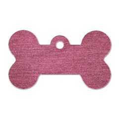 Pink  Denim Dog Tag Bone (one Side) by snowwhitegirl