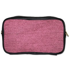 Pink  Denim Toiletries Bag (two Sides) by snowwhitegirl