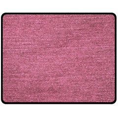 Pink  Denim Double Sided Fleece Blanket (medium)  by snowwhitegirl