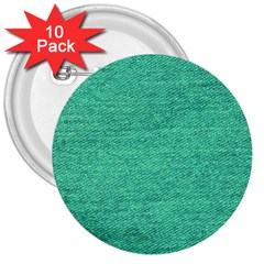 Green Denim 3  Buttons (10 Pack)  by snowwhitegirl