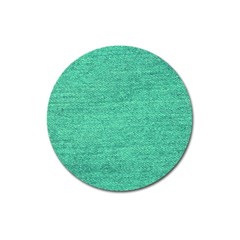 Green Denim Magnet 3  (round) by snowwhitegirl