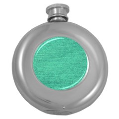 Green Denim Round Hip Flask (5 Oz) by snowwhitegirl