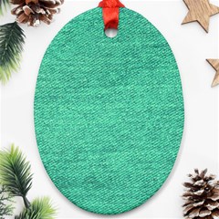 Green Denim Oval Ornament (two Sides) by snowwhitegirl