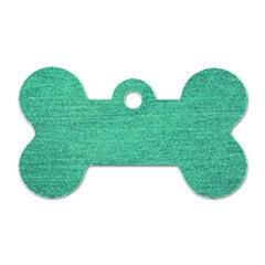 Green Denim Dog Tag Bone (one Side) by snowwhitegirl