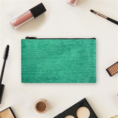 Green Denim Cosmetic Bag (small) by snowwhitegirl