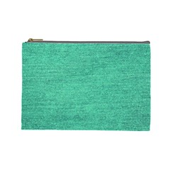 Green Denim Cosmetic Bag (large) by snowwhitegirl