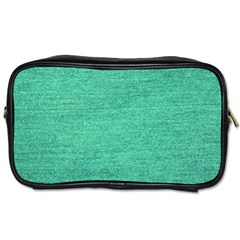 Green Denim Toiletries Bag (one Side) by snowwhitegirl