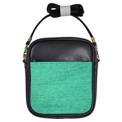 Green Denim Girls Sling Bag by snowwhitegirl