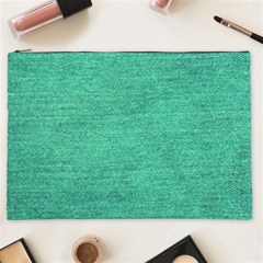 Green Denim Cosmetic Bag (xxl) by snowwhitegirl