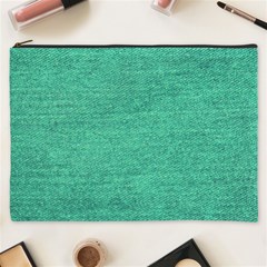 Green Denim Cosmetic Bag (xxxl) by snowwhitegirl