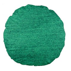 Green Denim Large 18  Premium Flano Round Cushions by snowwhitegirl