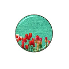 Green Denim Flowers Hat Clip Ball Marker (4 Pack) by snowwhitegirl