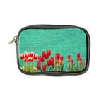 Green Denim Flowers Coin Purse Front