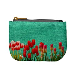 Green Denim Flowers Mini Coin Purse by snowwhitegirl