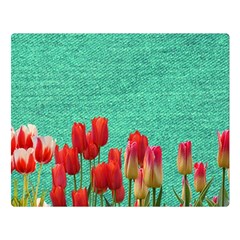 Green Denim Flowers Double Sided Flano Blanket (large)  by snowwhitegirl