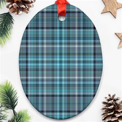 Teal Plaid Ornament (oval) by snowwhitegirl