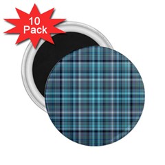 Teal Plaid 2 25  Magnets (10 Pack)  by snowwhitegirl