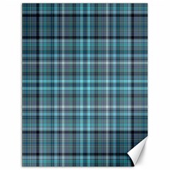 Teal Plaid Canvas 12  X 16   by snowwhitegirl