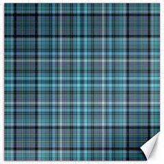 Teal Plaid Canvas 16  X 16  