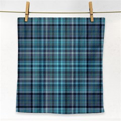 Teal Plaid Face Towel