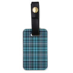 Teal Plaid Luggage Tags (one Side)  by snowwhitegirl