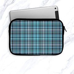 Teal Plaid Apple Ipad Mini Zipper Cases by snowwhitegirl