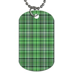 Green Plaid Dog Tag (two Sides) by snowwhitegirl