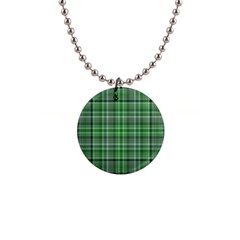 Green Plaid Button Necklaces