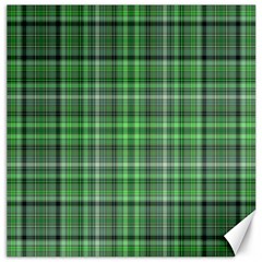 Green Plaid Canvas 16  X 16  