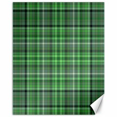 Green Plaid Canvas 11  X 14   by snowwhitegirl