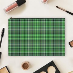 Green Plaid Cosmetic Bag (large) by snowwhitegirl