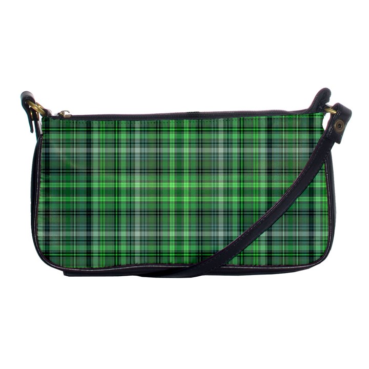 Green Plaid Shoulder Clutch Bag